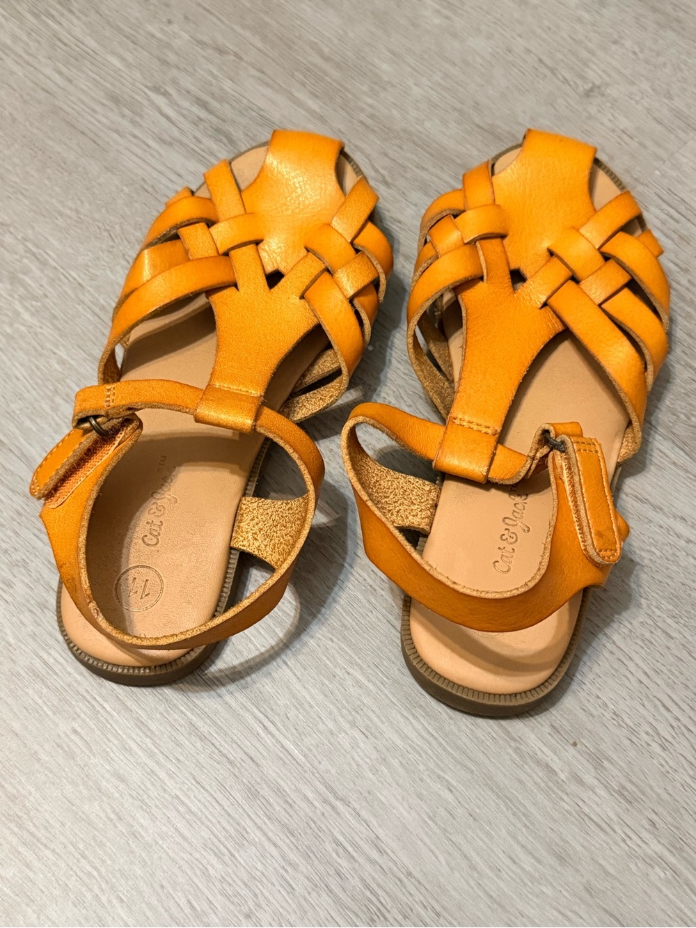 Cat & Jack Toddler Ella Fisherman Tan Sandals. Size